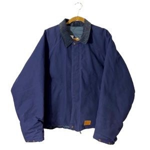 Walls Coat Navy Work utility Vintage Blue Insulated Waist Length Coat Size Large